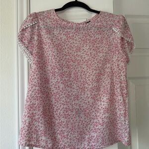 Women’s Pink Floral Short Sleeve Top